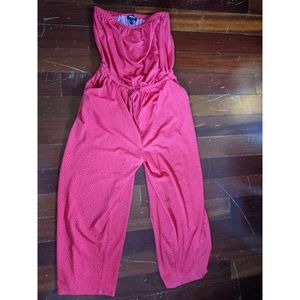 Express red bandeau jumpsuit